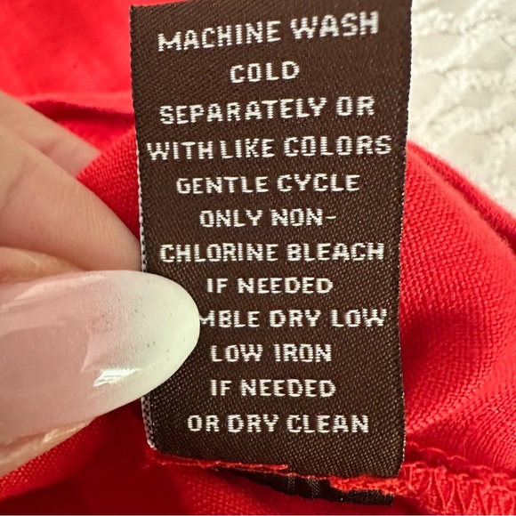 Adrienne Vittadini Red Linen Sheath Dress w/ Statement Bow Detail Size 6 (EUC) - Picture 14 of 16